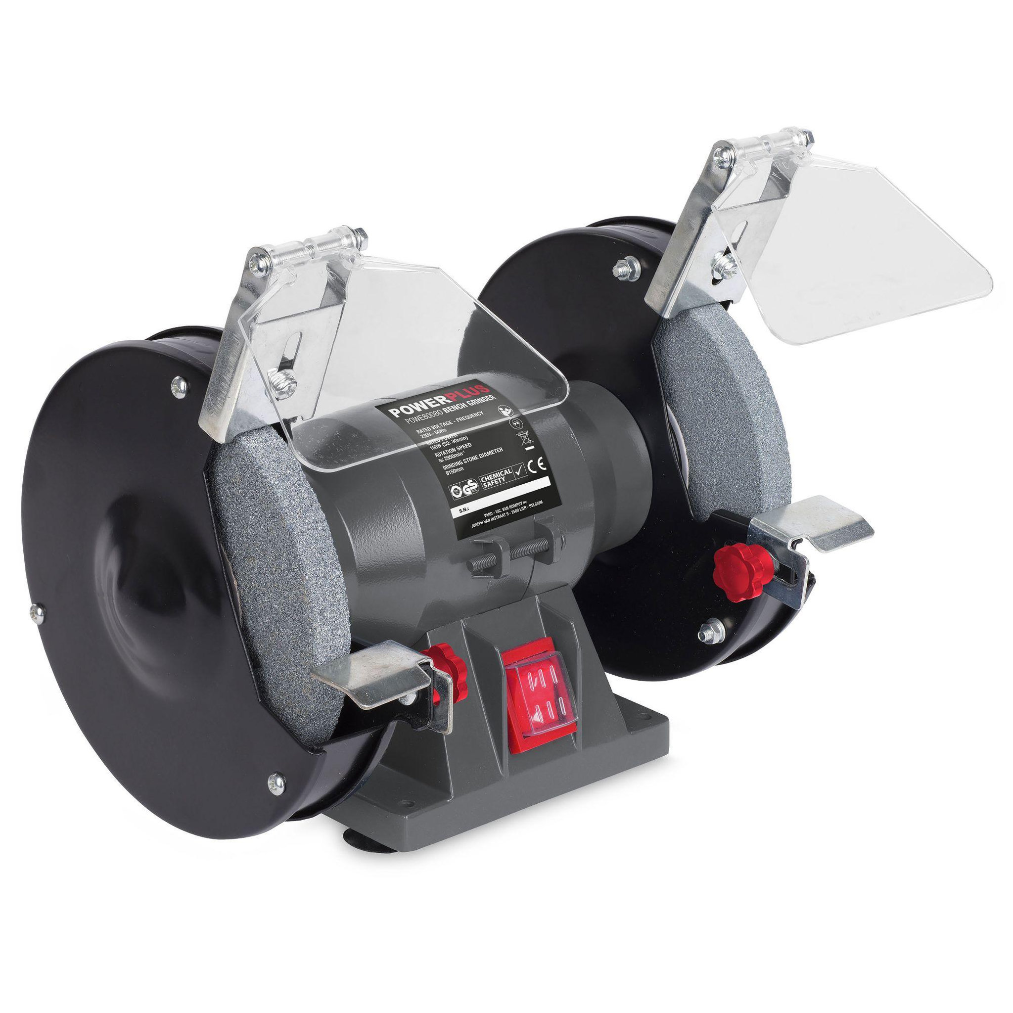 Voir la diapositive 1 : POWERPLUS Touret à meuler 2 meules 150w