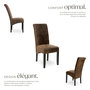 Voir la diapositive 3 : tectake Chaise de salle à manger avec revêtement en cuir synthétique marron foncé Lot de 4