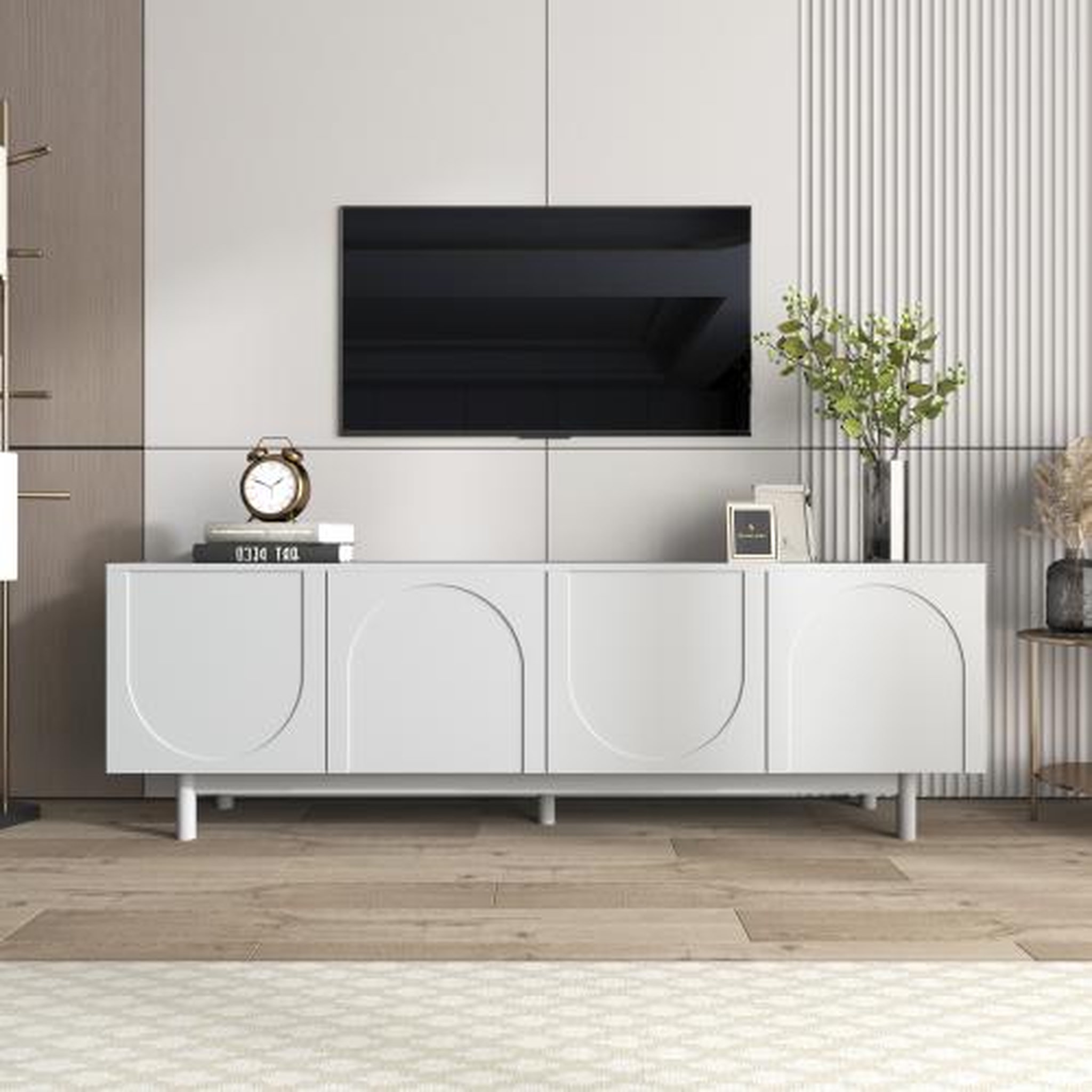 Voir la diapositive 2 : MERAX Meuble tv blanc 175 cm panneau de particules