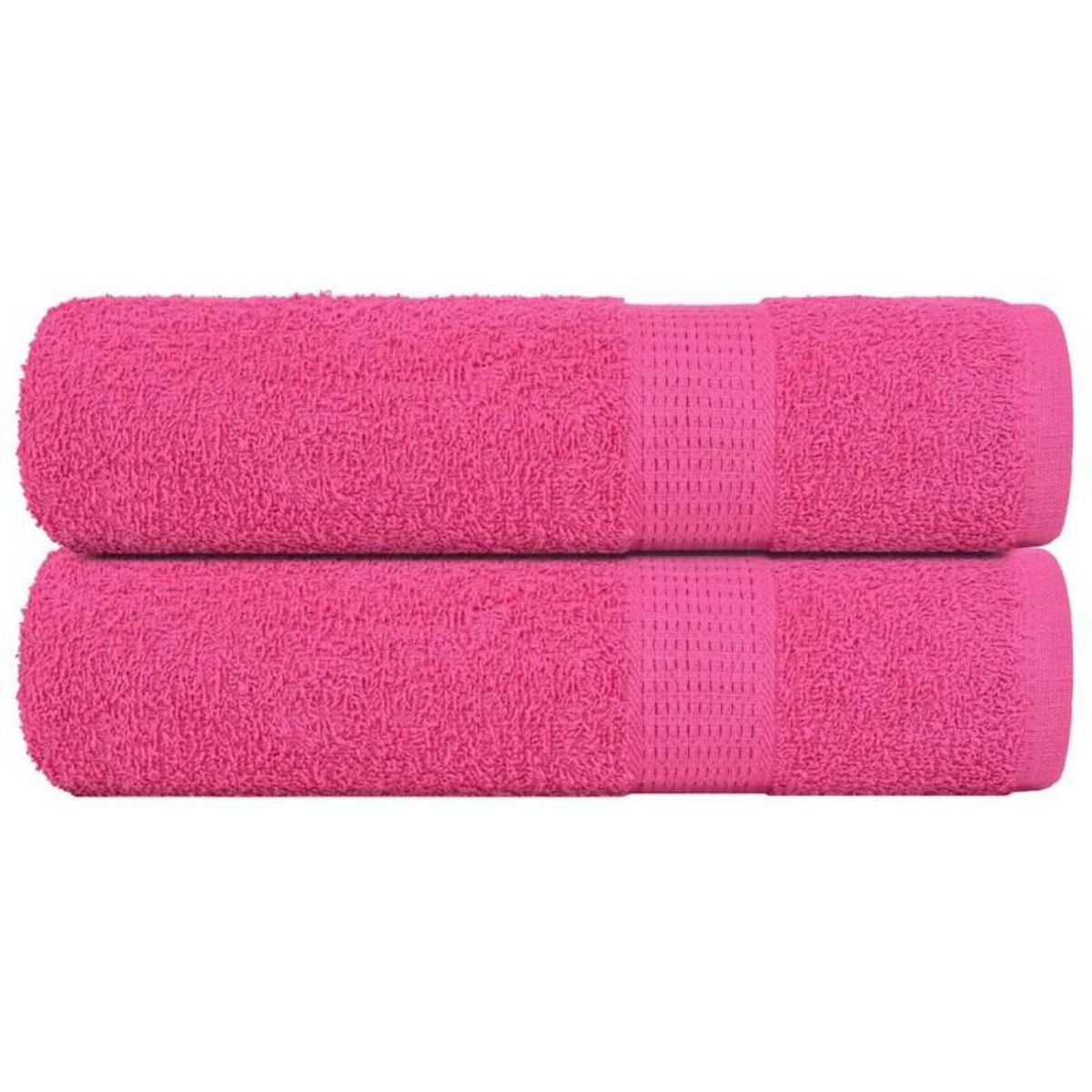VIDAXL Serviettes de bain 2 pcs rose 100x150 cm 360 g m² 100% coton