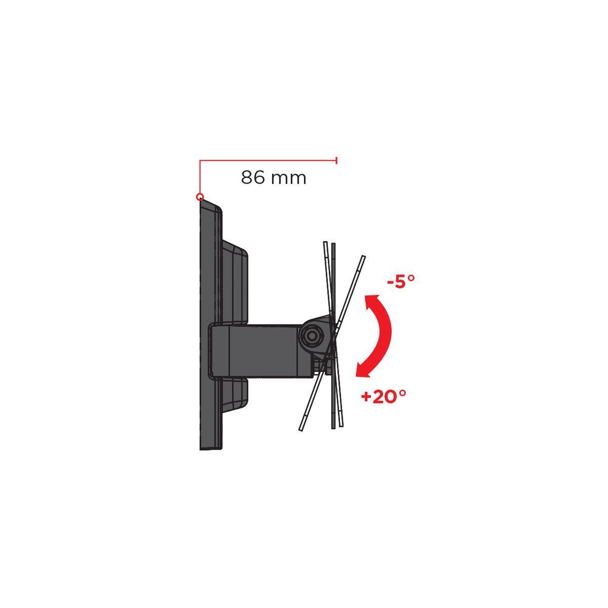 Voir la diapositive 3 : Meliconi Support mural TV ETR-100 FLAT 14-25 pouces