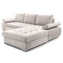 Voir la diapositive 6 : BEST MOBILIER Bianca - canapé d'angle droit 4 places convertible avec coffre en tissu texturé