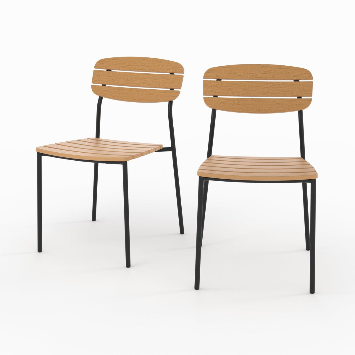 Rendez vous déco Lot de 2 chaises de jardin en résine synthétique-Taya