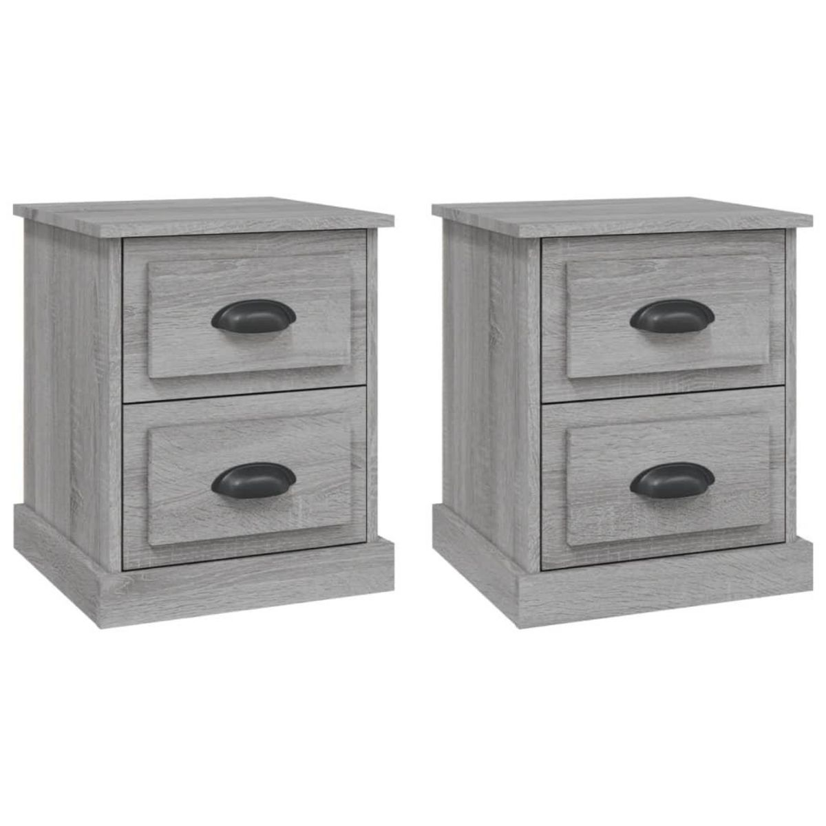 VIDAXL Tables de chevet 2 pcs sonoma gris 39x39x47,5cm bois ingenierie