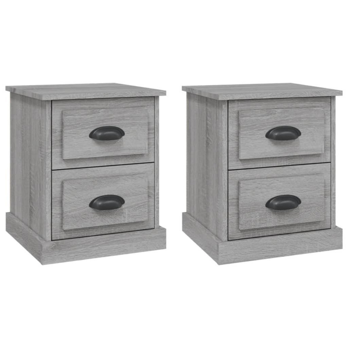 VIDAXL Tables de chevet 2 pcs sonoma gris 39x39x47,5cm bois ingenierie
