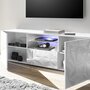 NOUVOMEUBLE Grand meuble télé lumineux laqué blanc design PAOLO