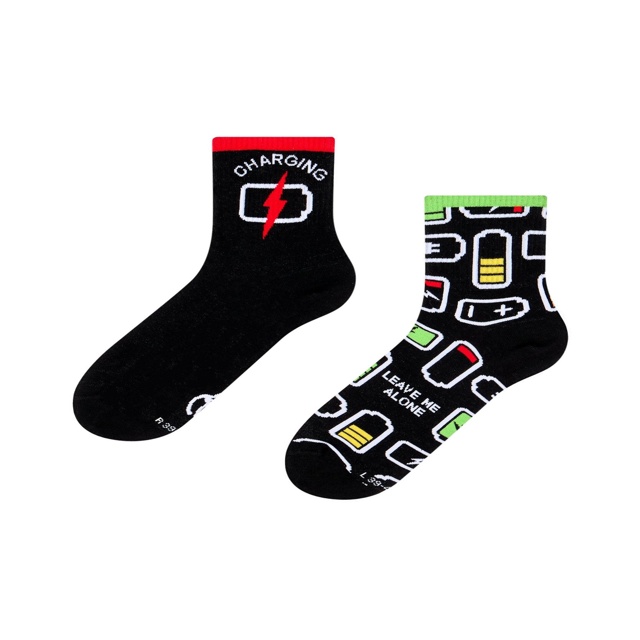 DEDOLES Chaussettes courtes recharge de batteries. Coloris disponibles : Noir