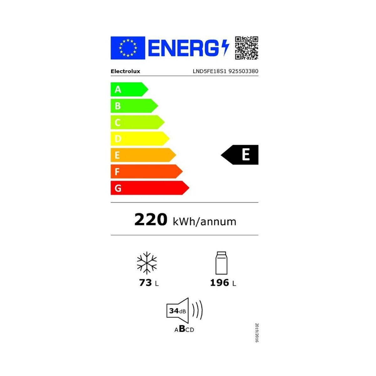 ELECTROLUX Réfrigérateur combiné intégrable à glissières 269l - LND5FE18S1