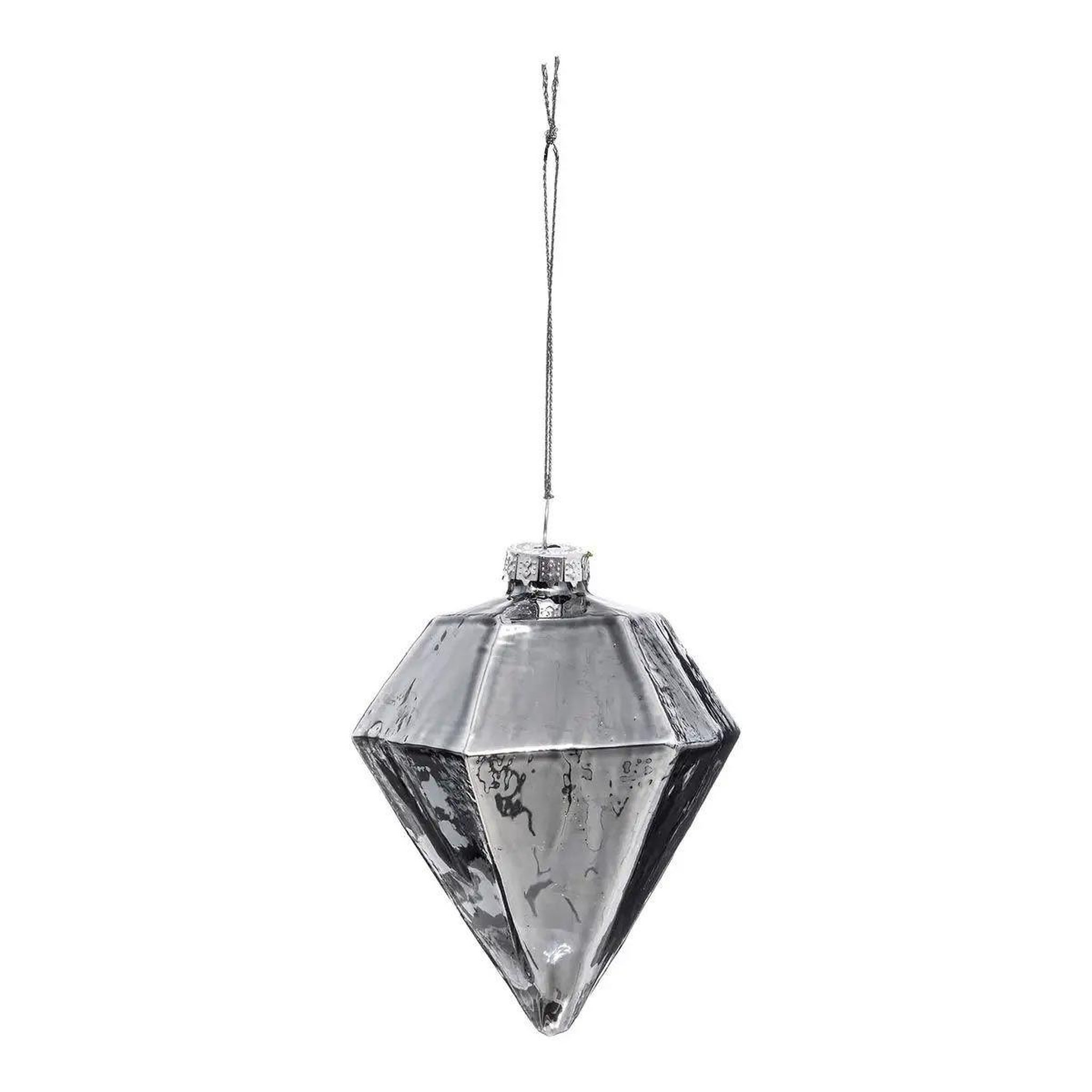 ATMOSPHERA Sujet de noël déco  diamant  9cm argent