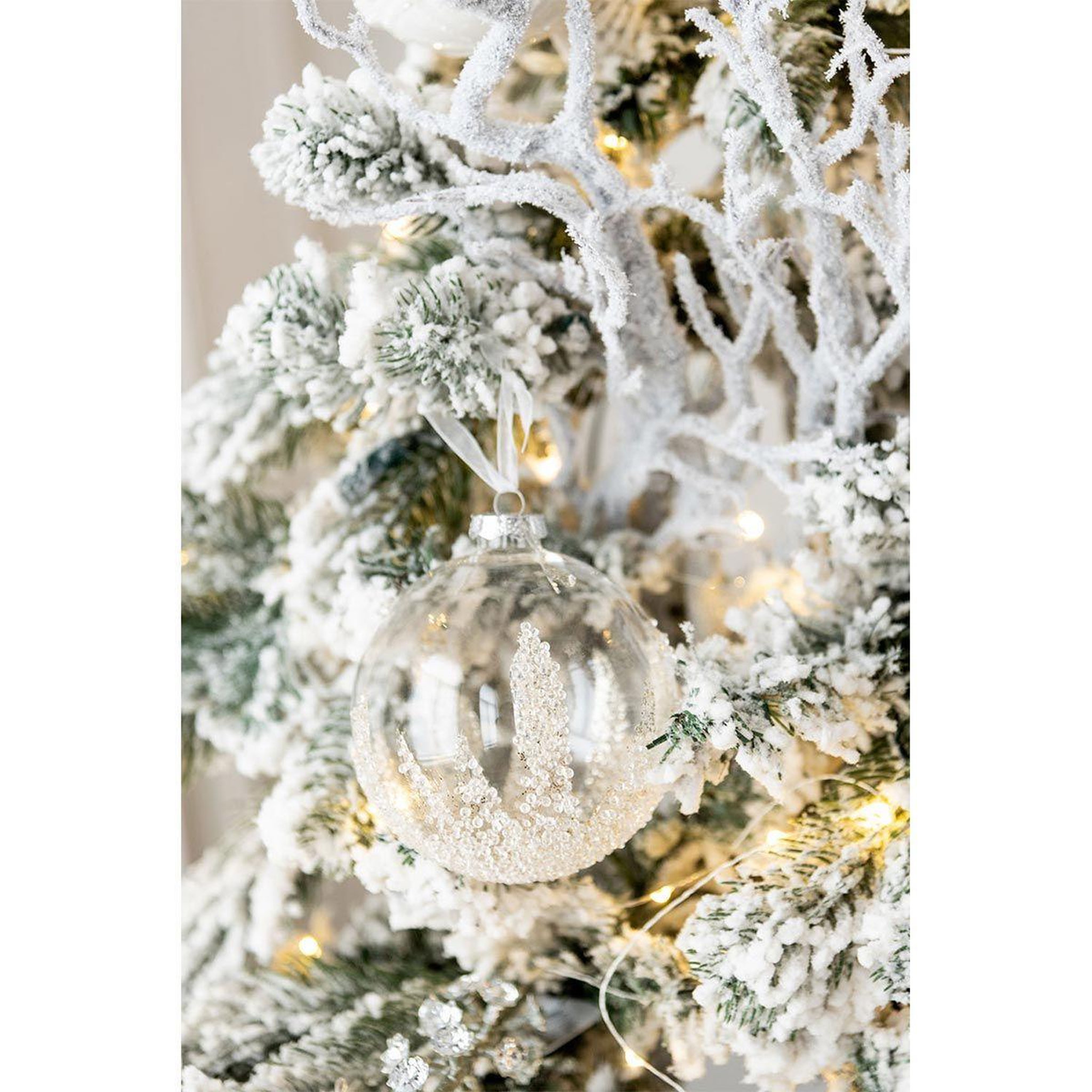 Voir la diapositive 2 : J-LINE Lot de 4 boules de noël  sucre  10cm transparent