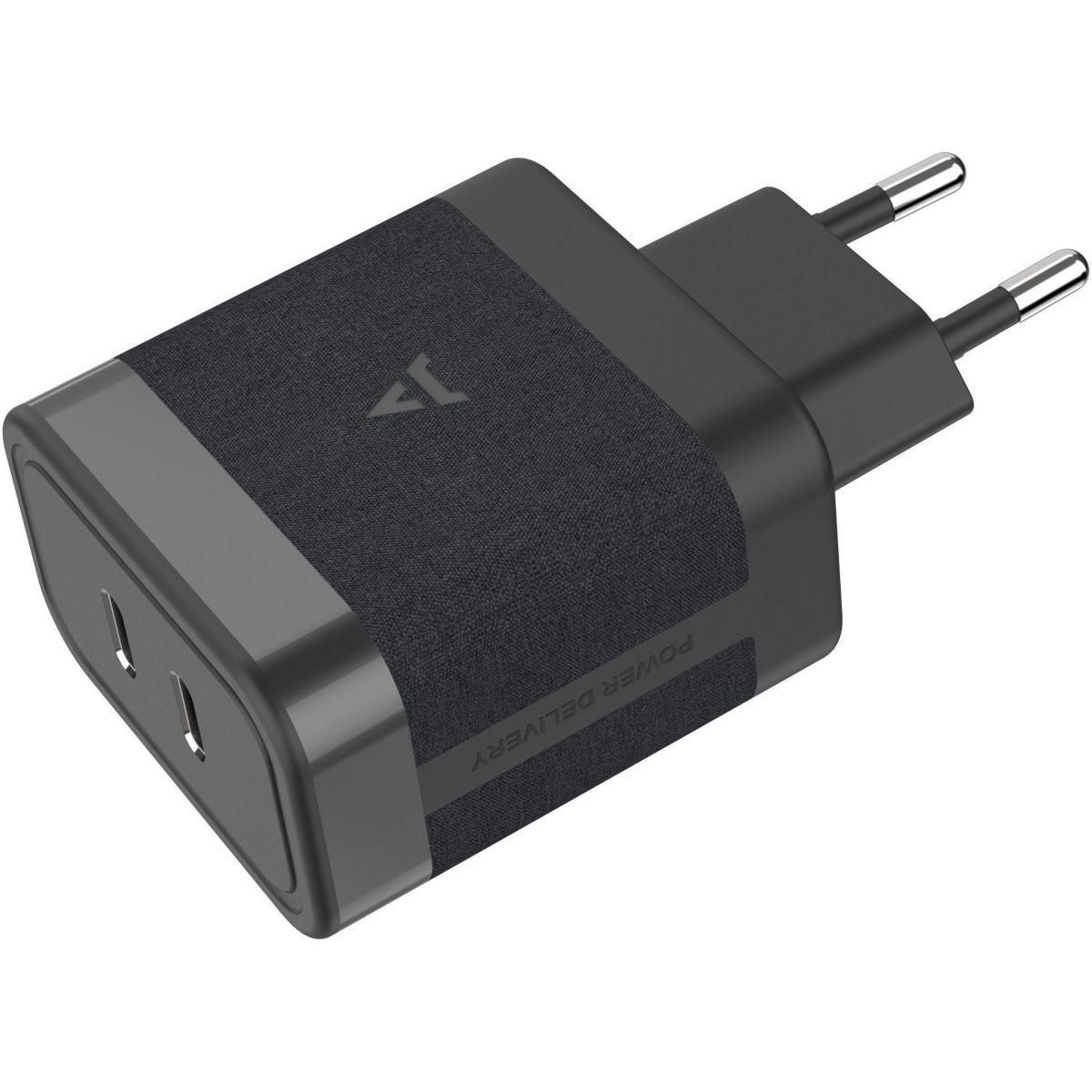 ADEQWAT Chargeur 65W PowerDelivery 2 USB-C - Noir