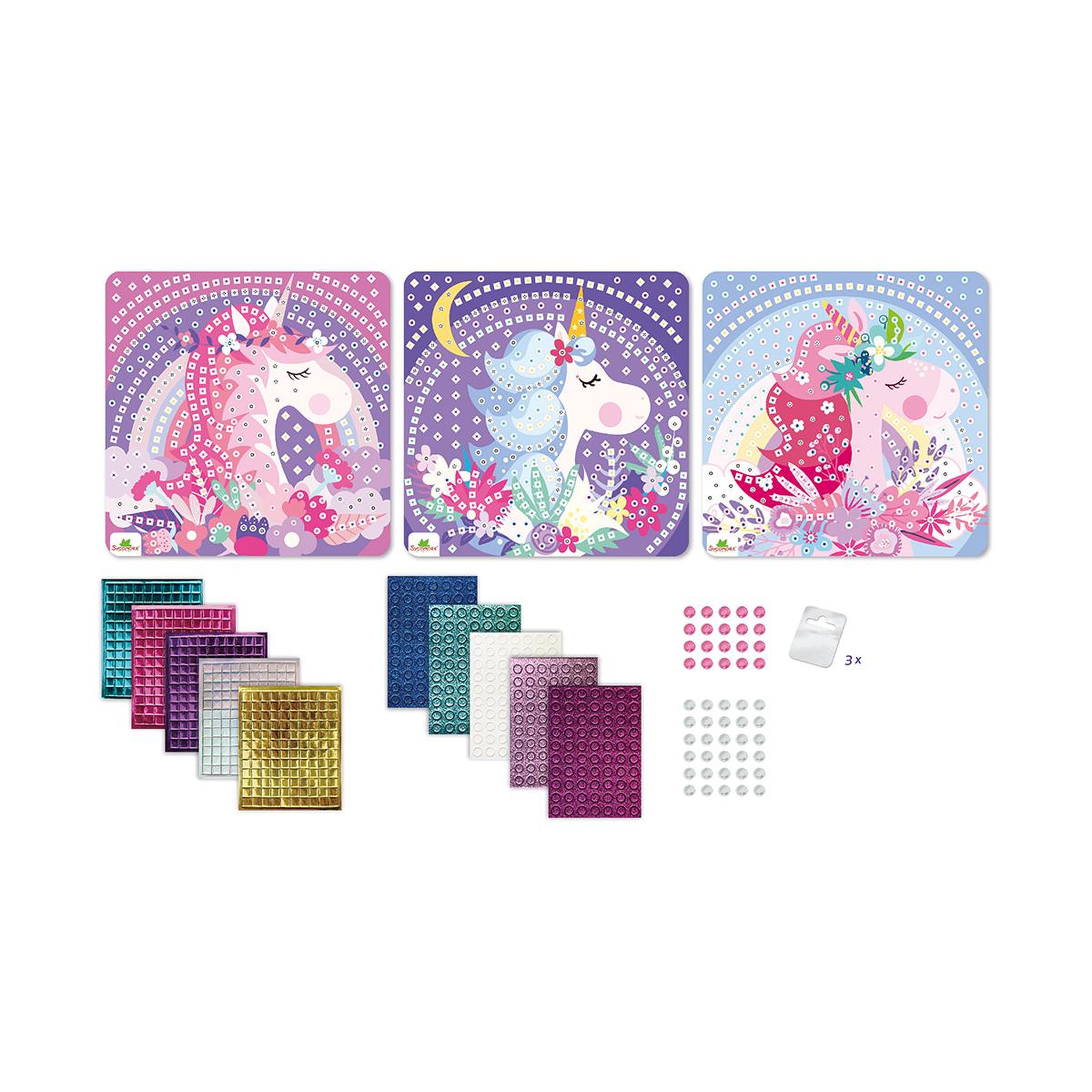 Voir la diapositive 2 : Au Sycomore Stick'N Fun - PM 3 Mosaïques -Licornes