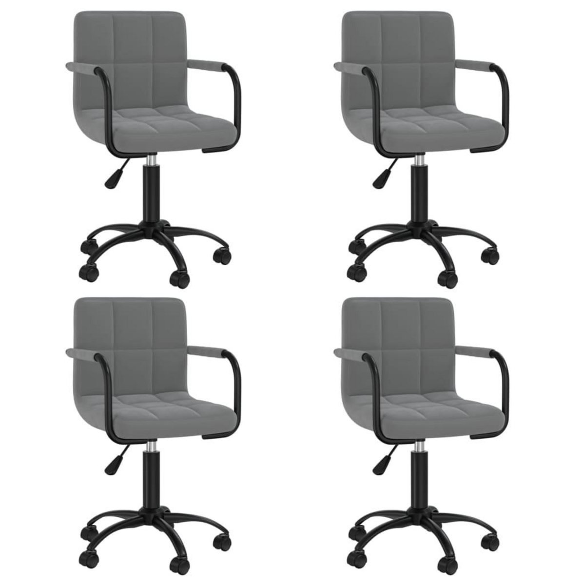VIDAXL Chaises pivotantes a manger lot de 4 gris fonce velours