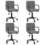 VIDAXL Chaises pivotantes a manger lot de 4 gris fonce velours