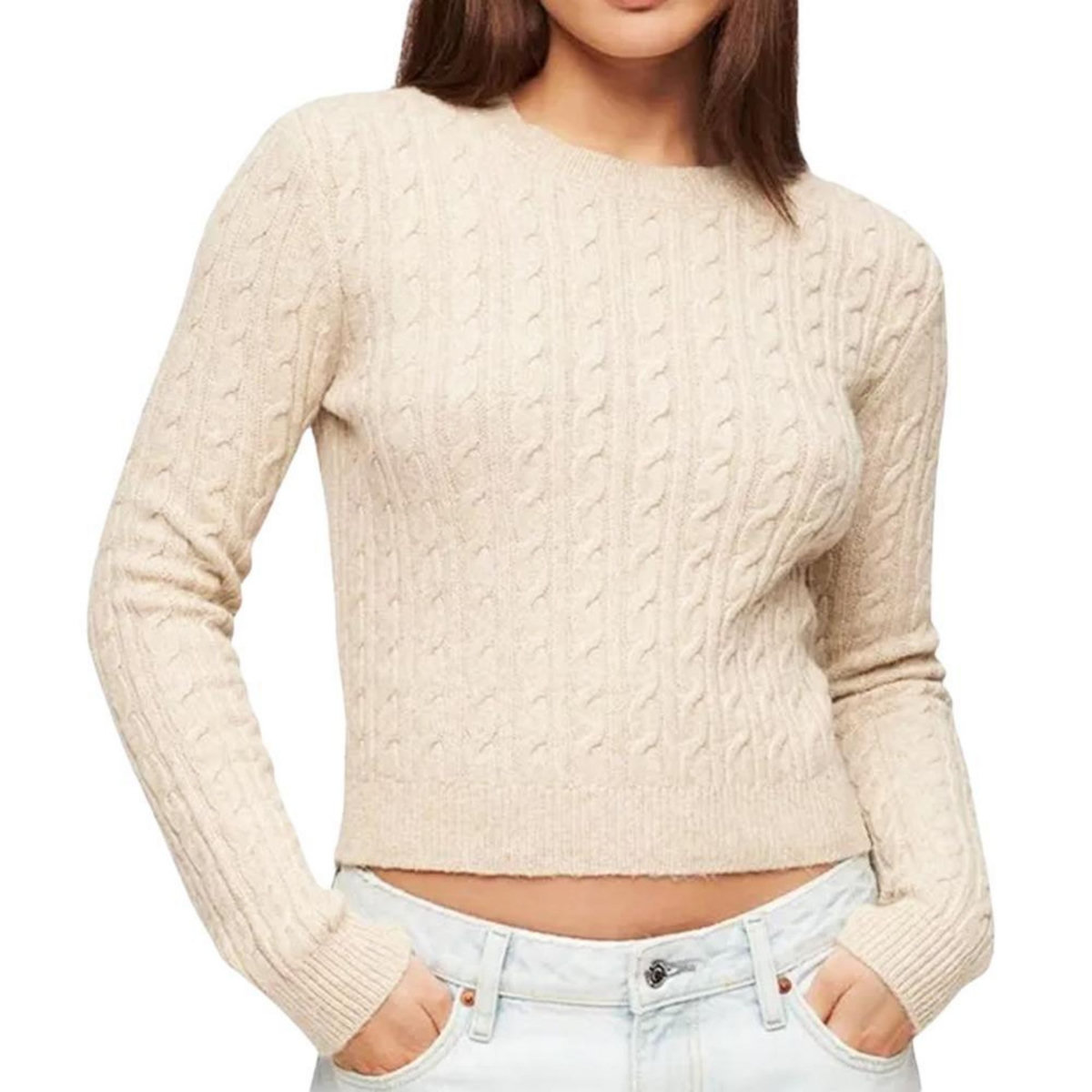 SUPERDRY Pull  Femme Superdry Premium Cable Crew