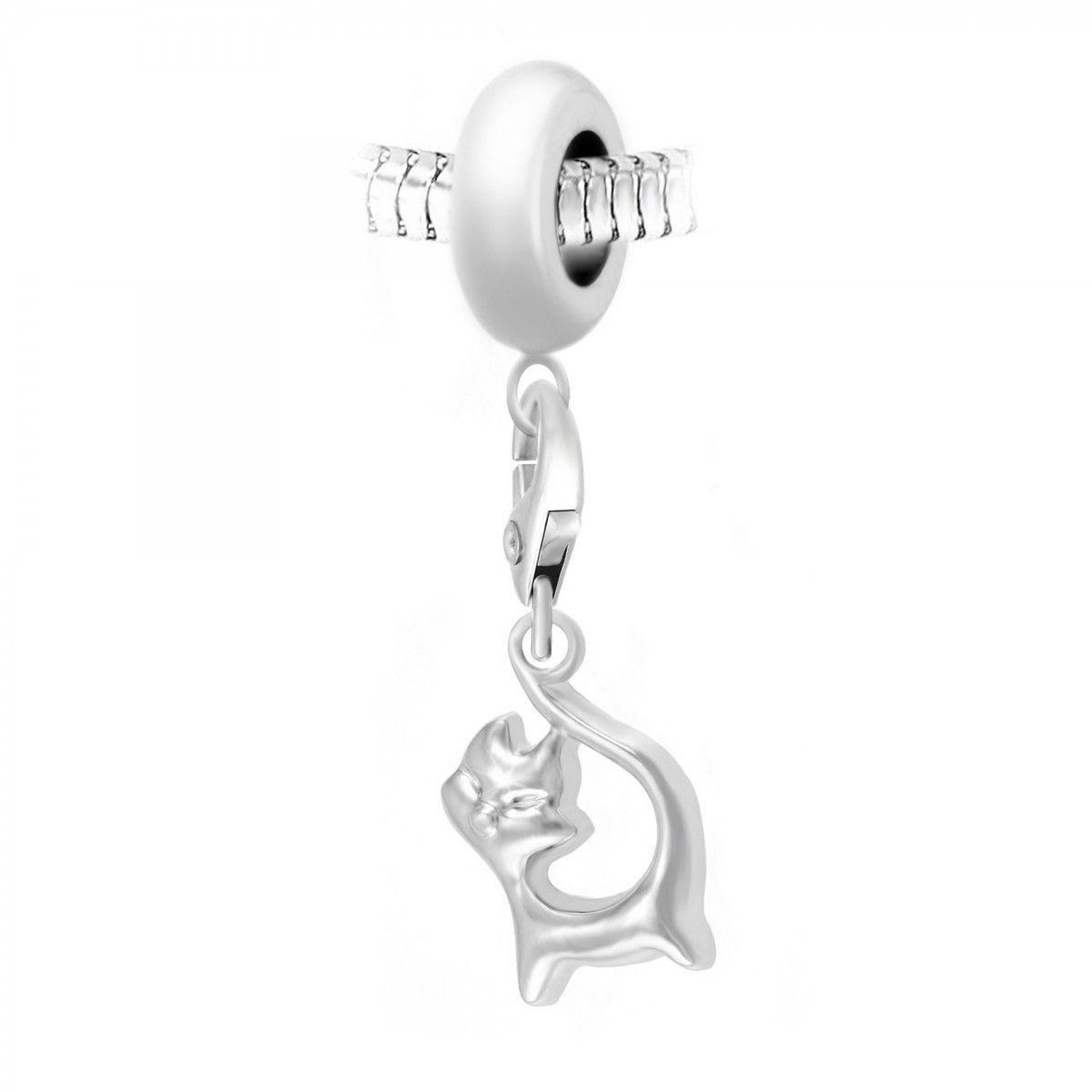 SC CRYSTAL Charm perle SC Crystal en acier avec pendentif chat