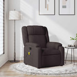 VIDAXL Fauteuil de massage inclinable Marron fonce Tissu