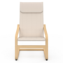 Voir la diapositive 3 : ID MARKET Fauteuil NILS bois façon hêtre et coussin tissu beige