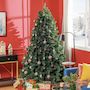 Voir la diapositive 2 : HOMCOM Sapin de Noël artificiel H.210 cm 1674 branches épines grand réalisme métal PVC PE vert