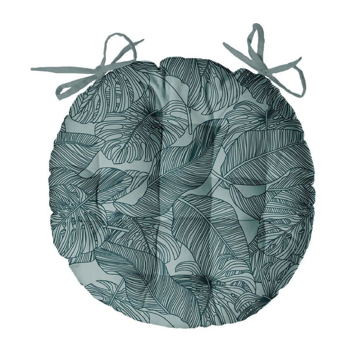 TODAY Galette de chaise matelassée en coton fantaisie avec nouettes KALI