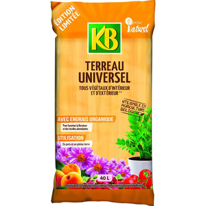 Terreau Pour Fleurs KB - Sac 40 Litres - Pour Jardin, Balcon, Plantes D'intérieur