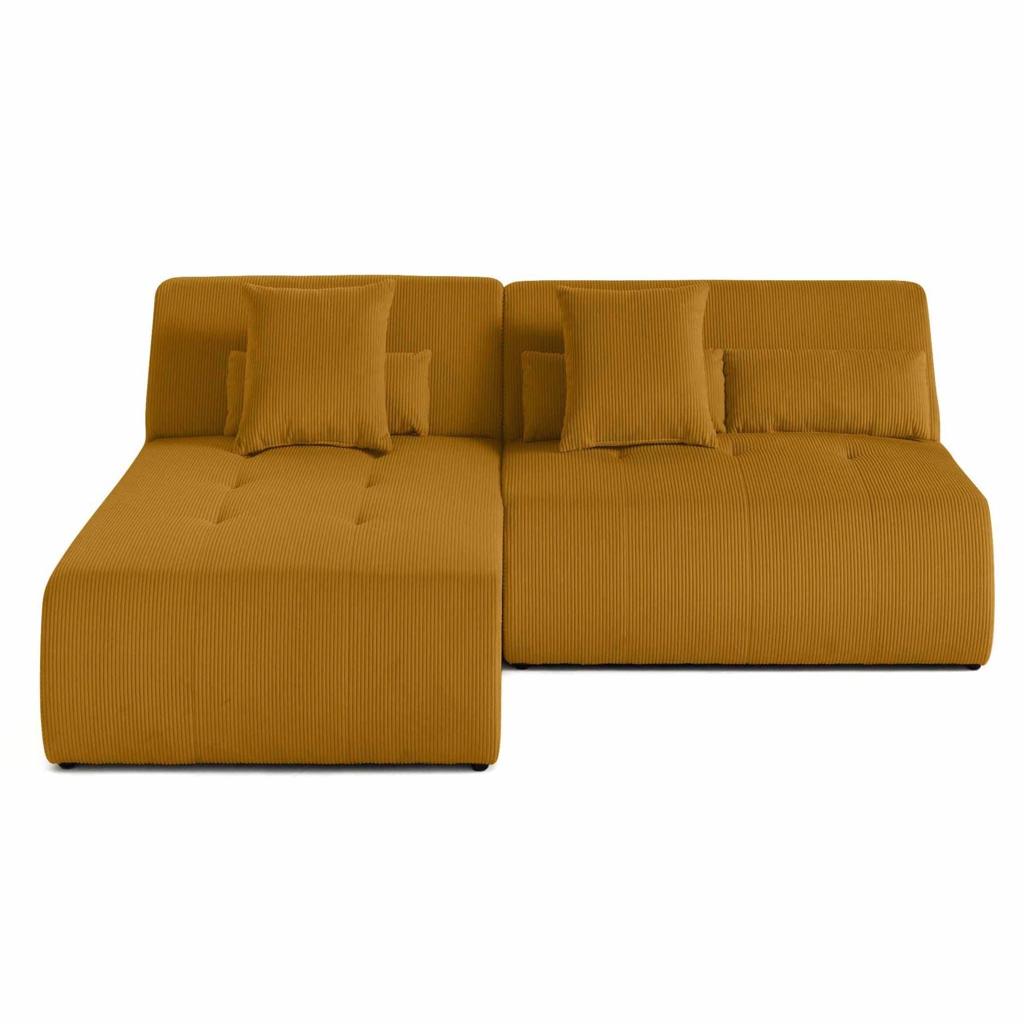 Voir la diapositive 1 : LISA DESIGN Onyx - canapé modulable d'angle réversible 4 places - en velours côtelé