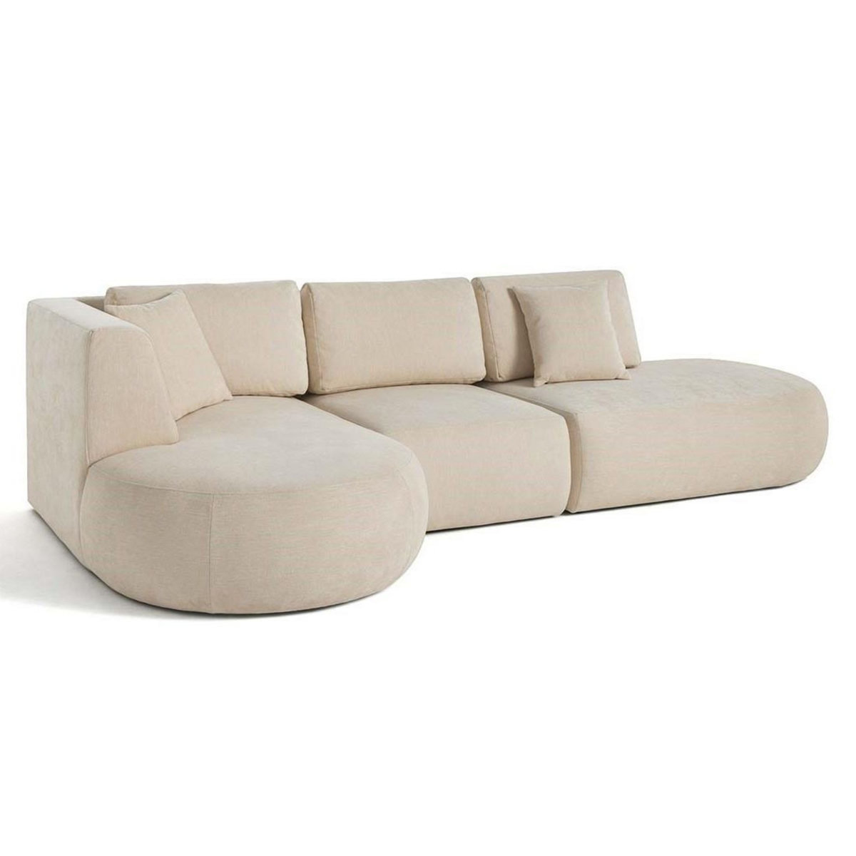 LISA DESIGN Santorini - canapé modulable d'angle gauche - 5 places - en tissu texturé