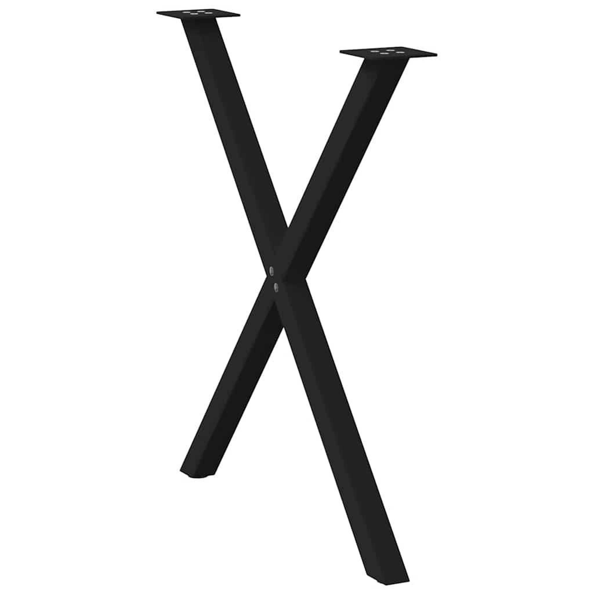Voir la diapositive 4 : VIDAXL Pieds de table a manger forme de X 2 pcs noir 70x(72-73) cm