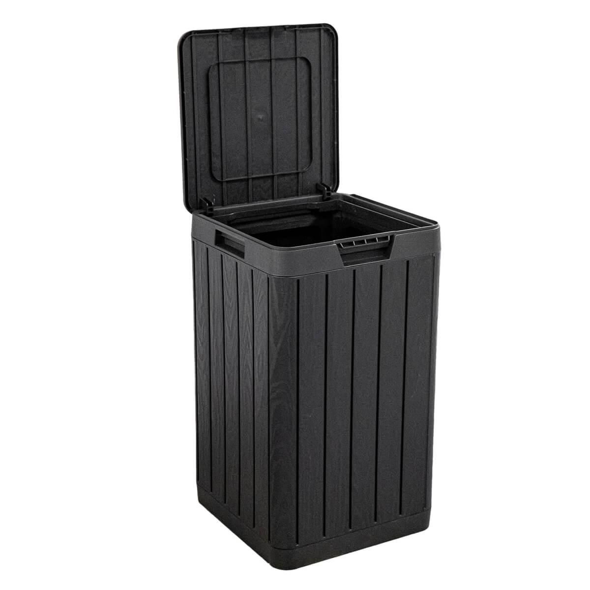 Toomax Poubelle de jardin 80 Litres Noire 38 x 38 x H65 cm Couvercle à pression TOOMAX