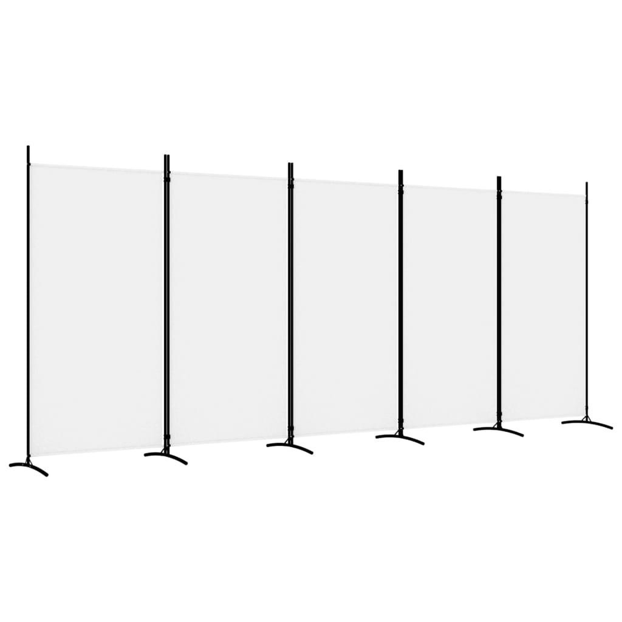 Voir la diapositive 2 : VIDAXL Cloison de separation 5 panneaux Blanc 433x180 cm Tissu