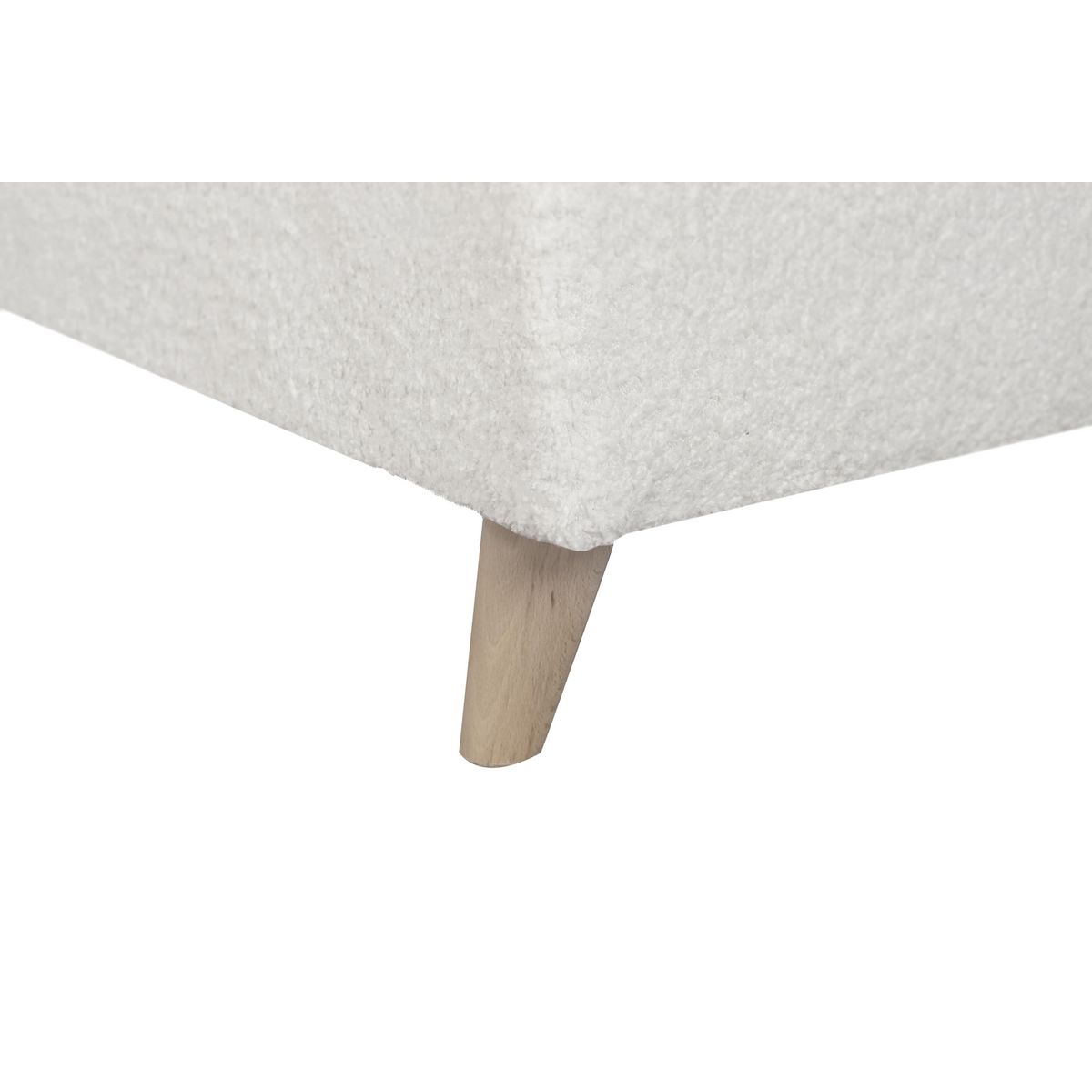 Canapé d'angle convertible 5places tissu bouclette blanc MARIUS 