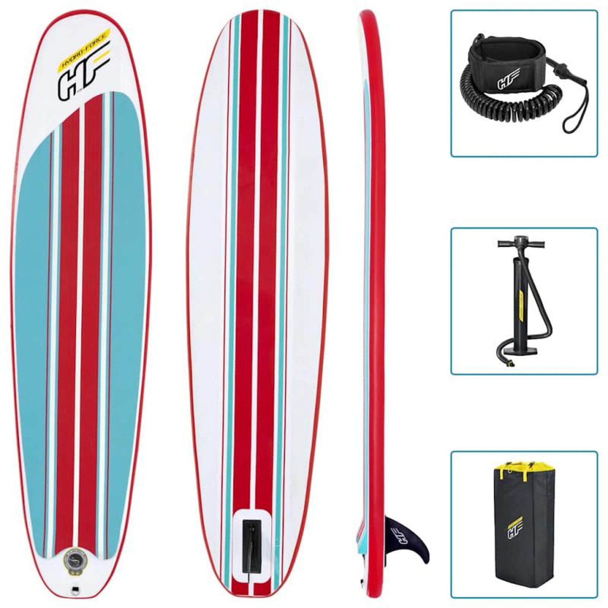 Voir la diapositive 2 : BESTWAY Bestway SUP gonflable Hydro Force Compact Surf 8 243x57x7 cm