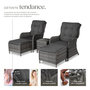 Voir la diapositive 3 : tectake Salon de jardin pour 2 à 4 personnes gris tacheté/gris