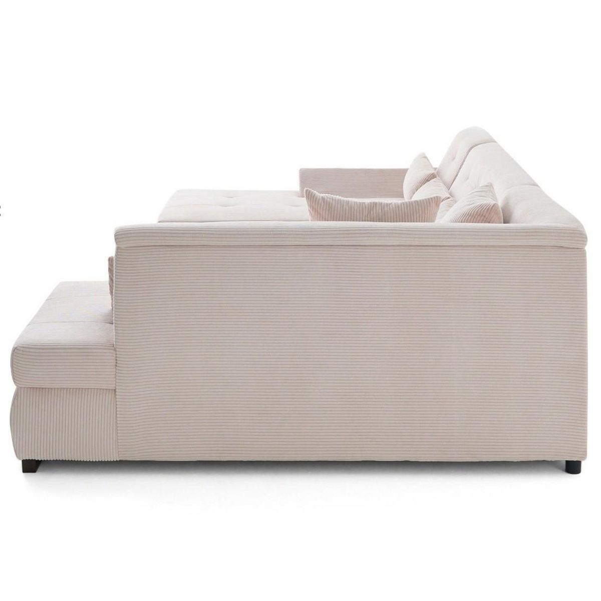 LISA DESIGN Vermont s - canapé panoramique d'angle droit 7 places en velours côtelé