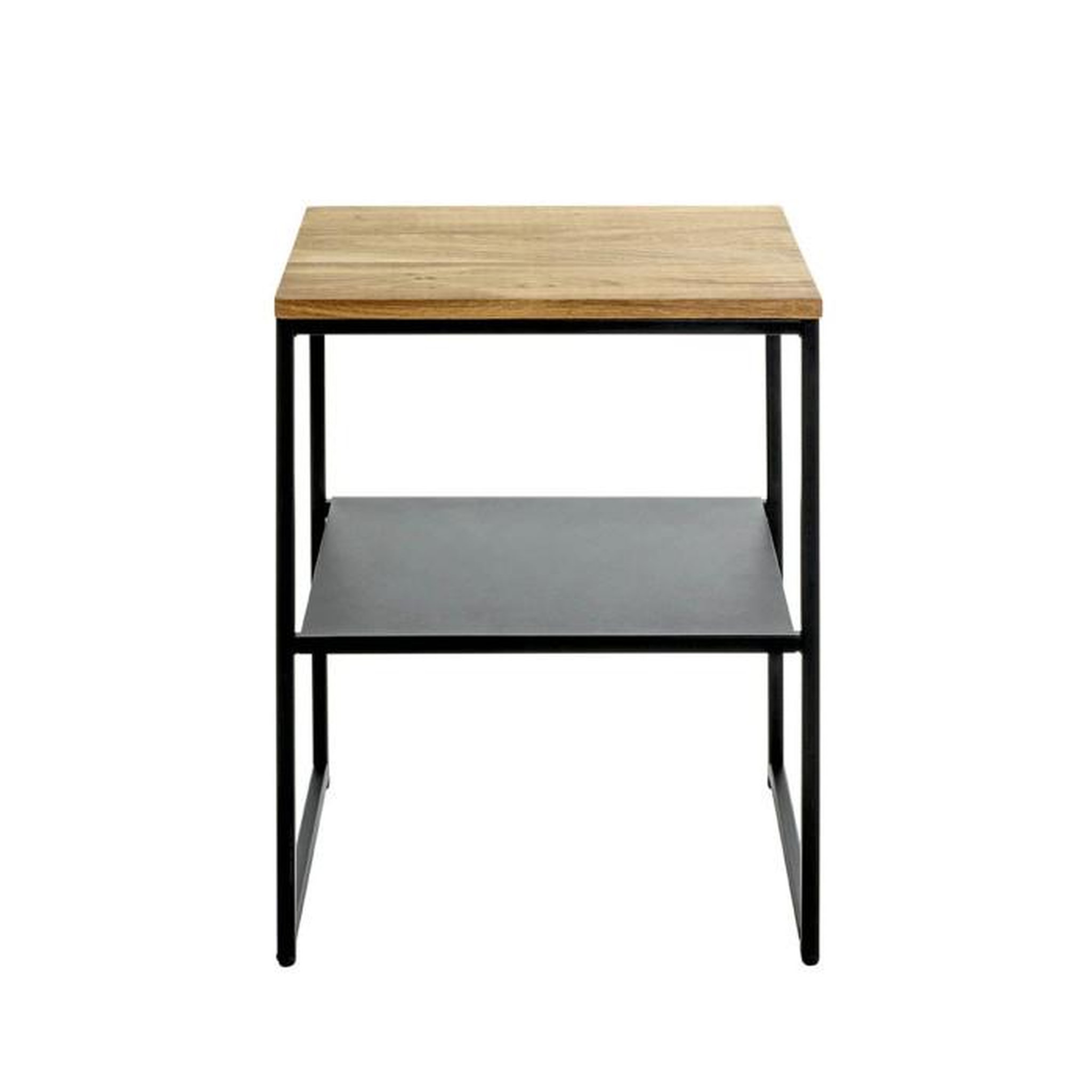 Voir la diapositive 2 : Paris Prix Table d'Appoint 2 Niveaux  Pika  60cm Chêne & Noir