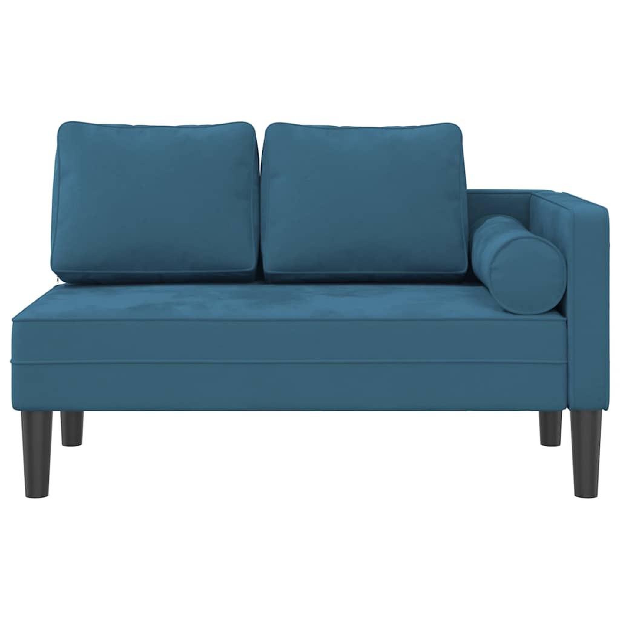 Voir la diapositive 3 : VIDAXL Chaise longue avec coussins bleu velours