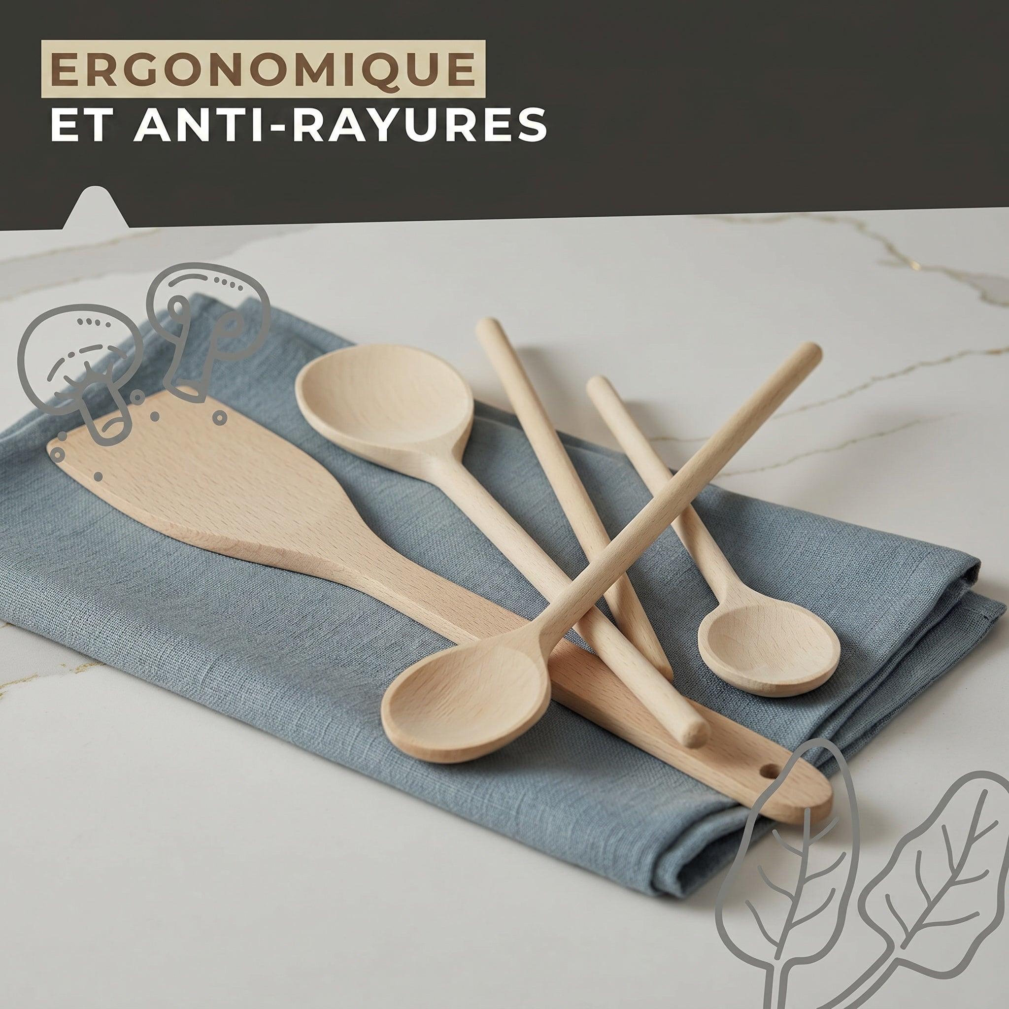 Voir la diapositive 6 : Fackelmann Set de 4 ustensiles de cuisine en bois fsc fackelmann nature