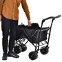Voir la diapositive 5 : OUTSUNNY Chariot pliant avec toit, poignée, panier - chariot de plage - chariot de transport pliable tout-terrain métal oxford noir