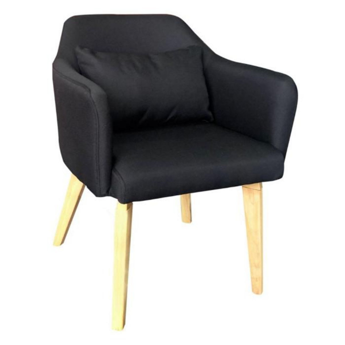 Paris Prix Fauteuil Scandinave en Tissu  Delante  67cm Noir