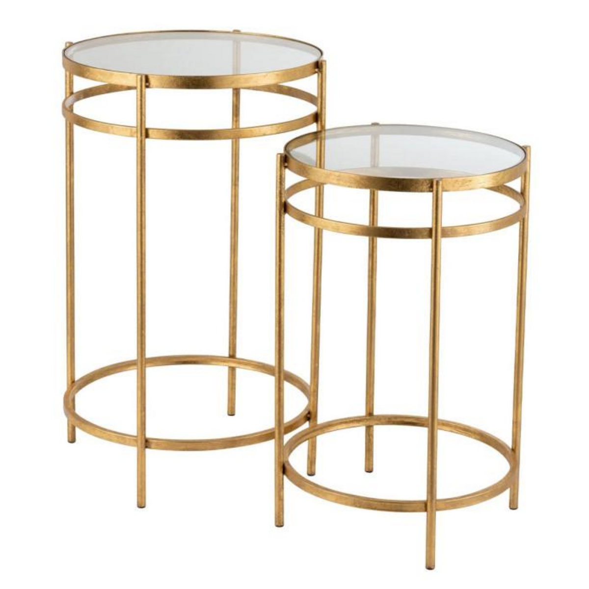 Paris Prix Lot de 2 Tables d'Appoint Design  Laure  66cm Or