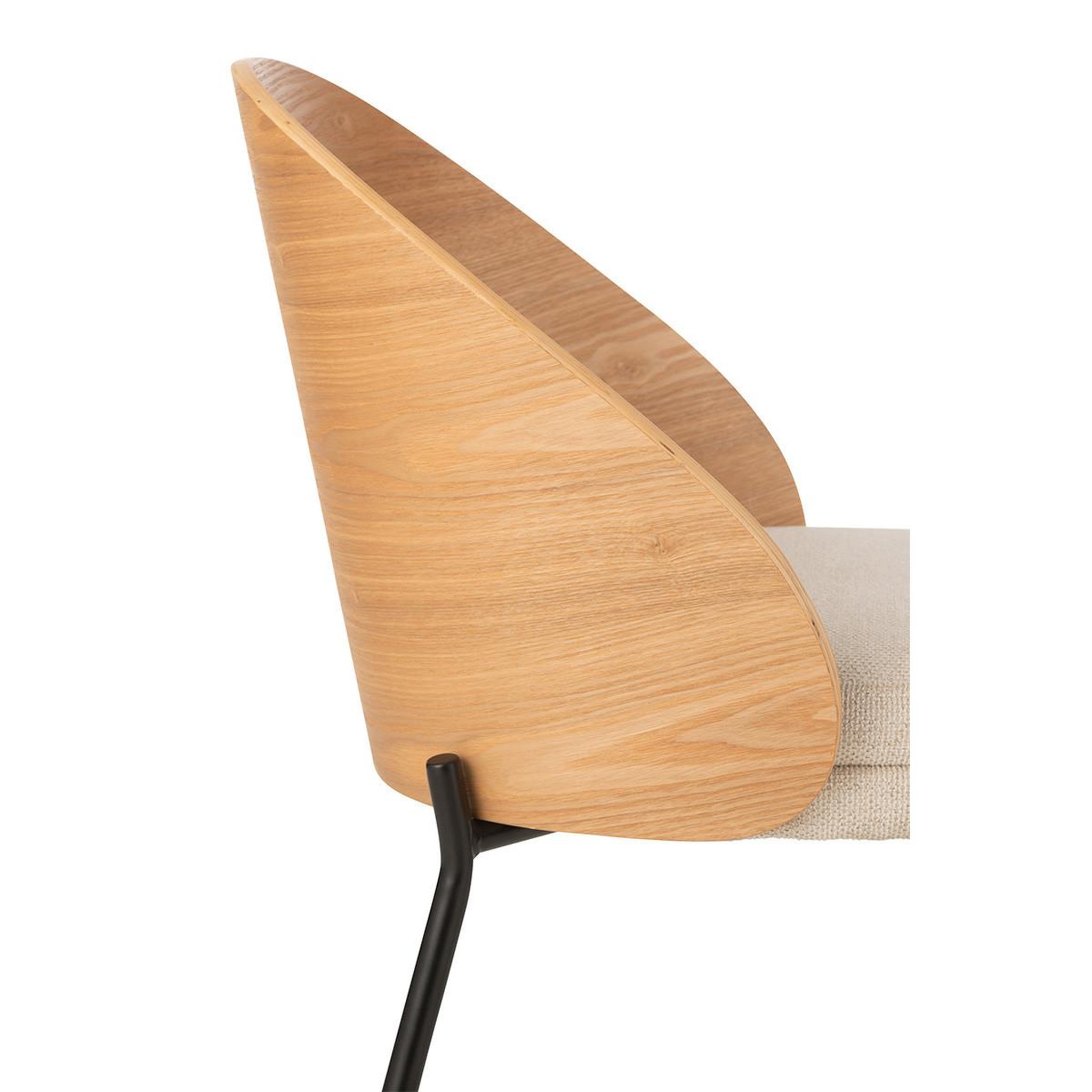 Voir la diapositive 6 : J-LINE Chaise design  lone  74cm naturel & beige