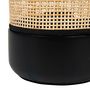 Voir la diapositive 4 : OSTARIA Lampe Typha base bois noir abat-jour rotin