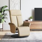VIDAXL Fauteuil inclinable avec repose-pied creme tissu