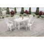 Voir la diapositive 4 : MARKET24 Lot de 4 Fauteuils de jardin monobloc empilable Capri - 56 x 58 x 90 cm - Blanc