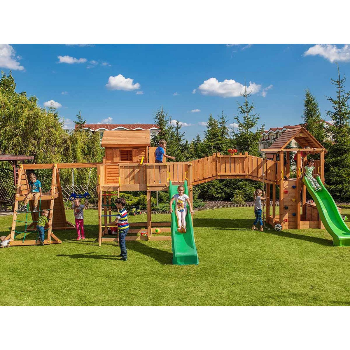 Fungoo Aire de jeux Maxi Spider Land - Toboggan Vert - Fungoo