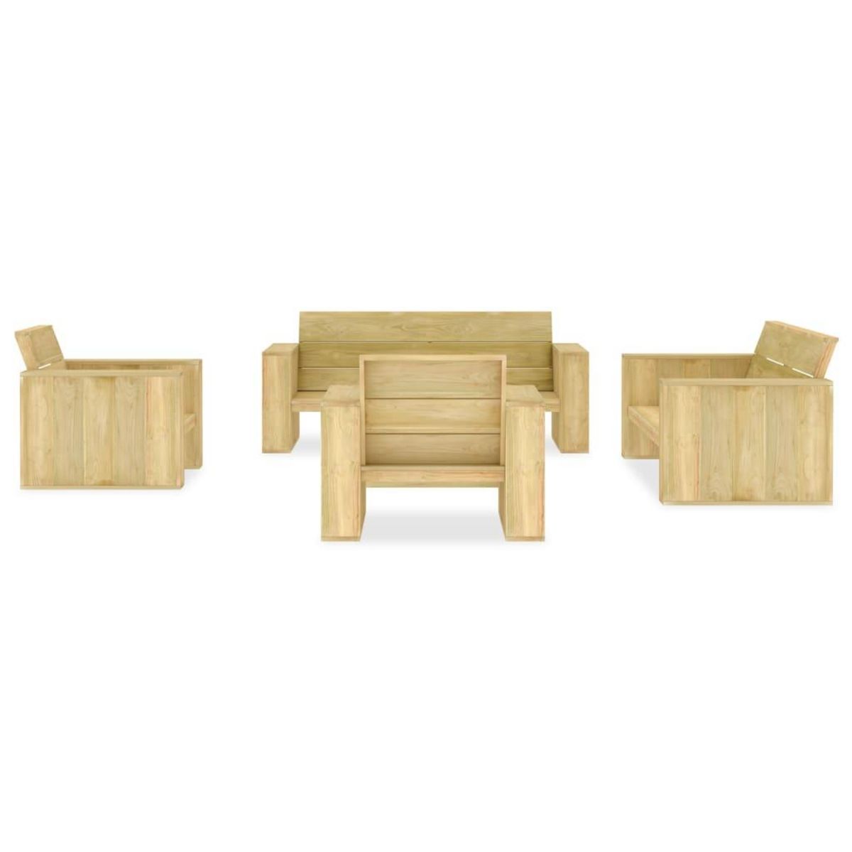 VIDAXL Salon de jardin 5 pcs Bois de pin impregne