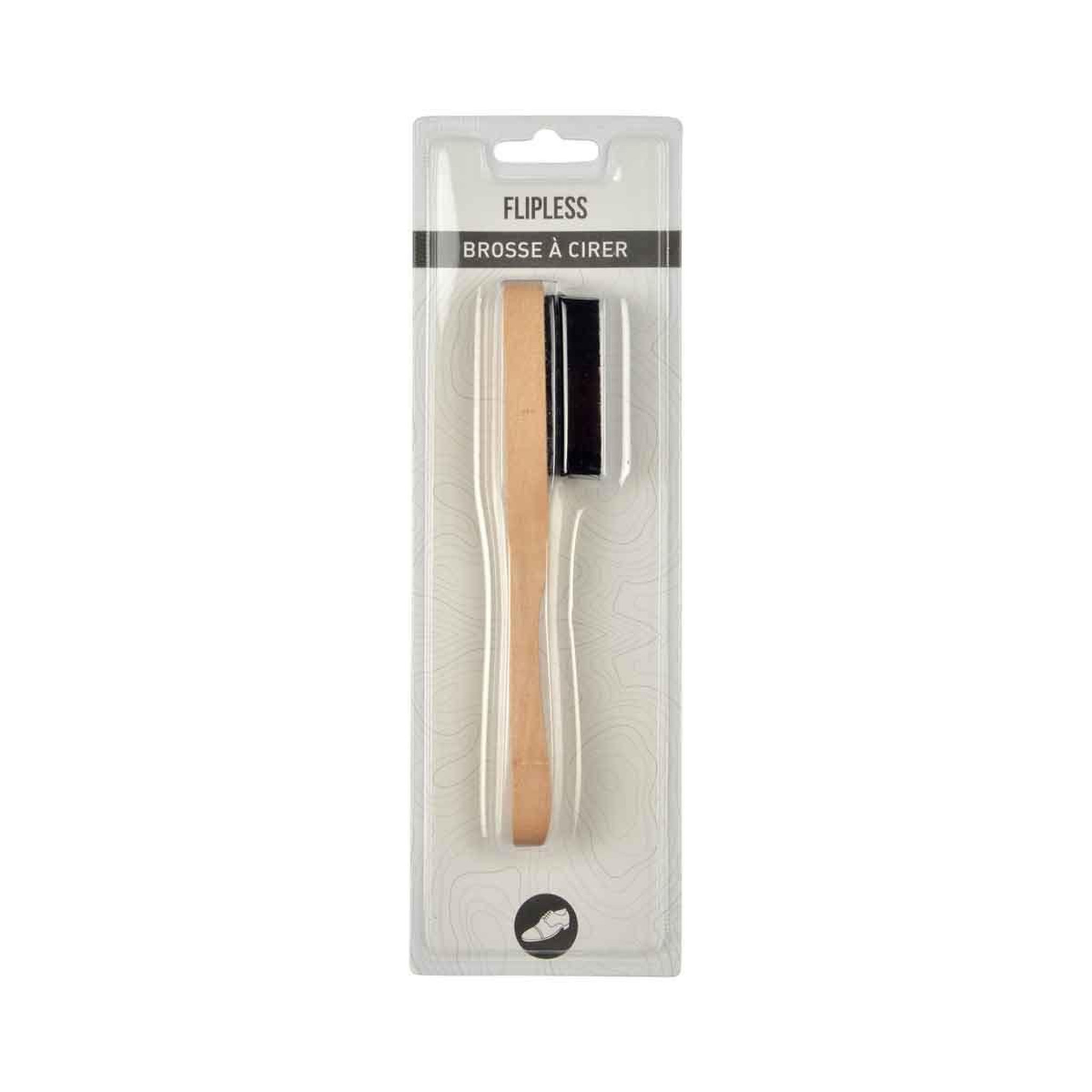 Voir la diapositive 2 : FLIPLESS Brosse à cirer  cirage chaussures  15cm noir
