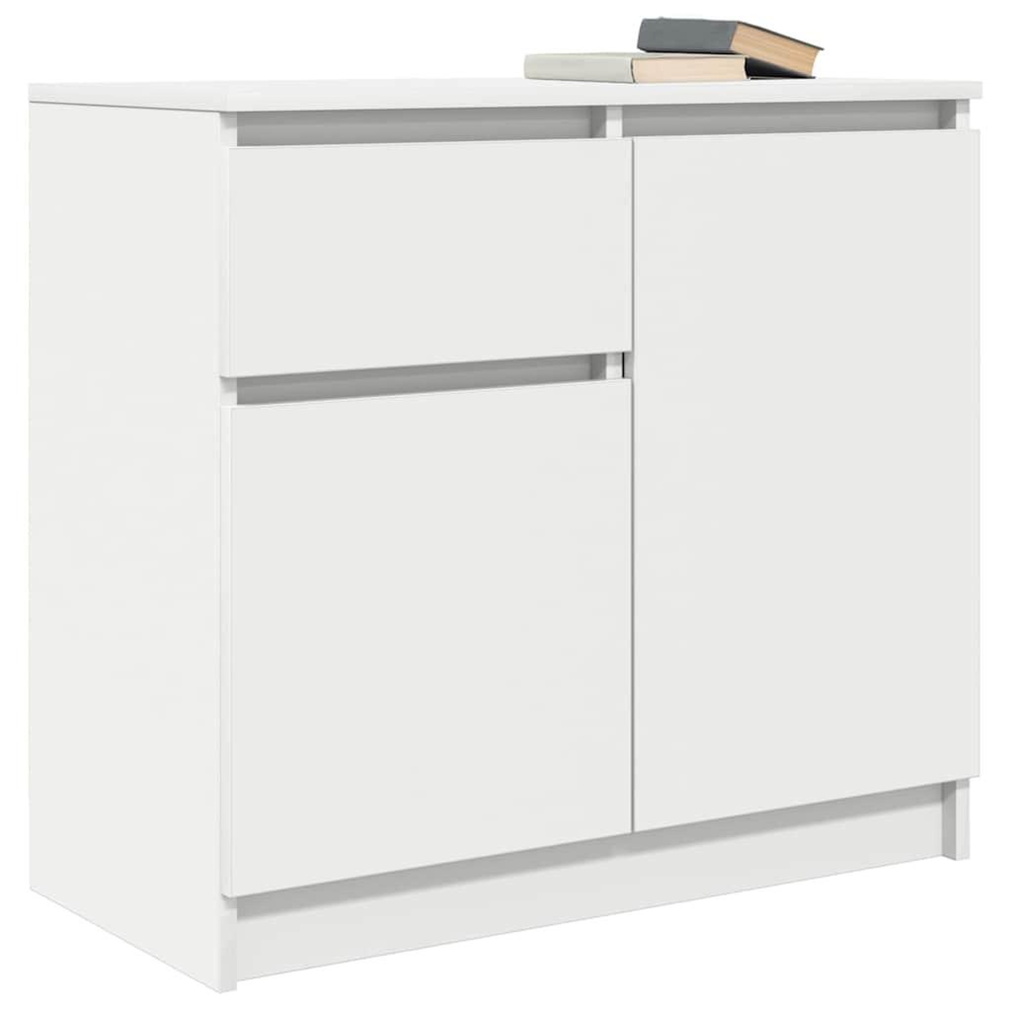 Voir la diapositive 4 : VIDAXL Buffet avec tiroir blanc 71x35x65 cm bois d'ingenierie