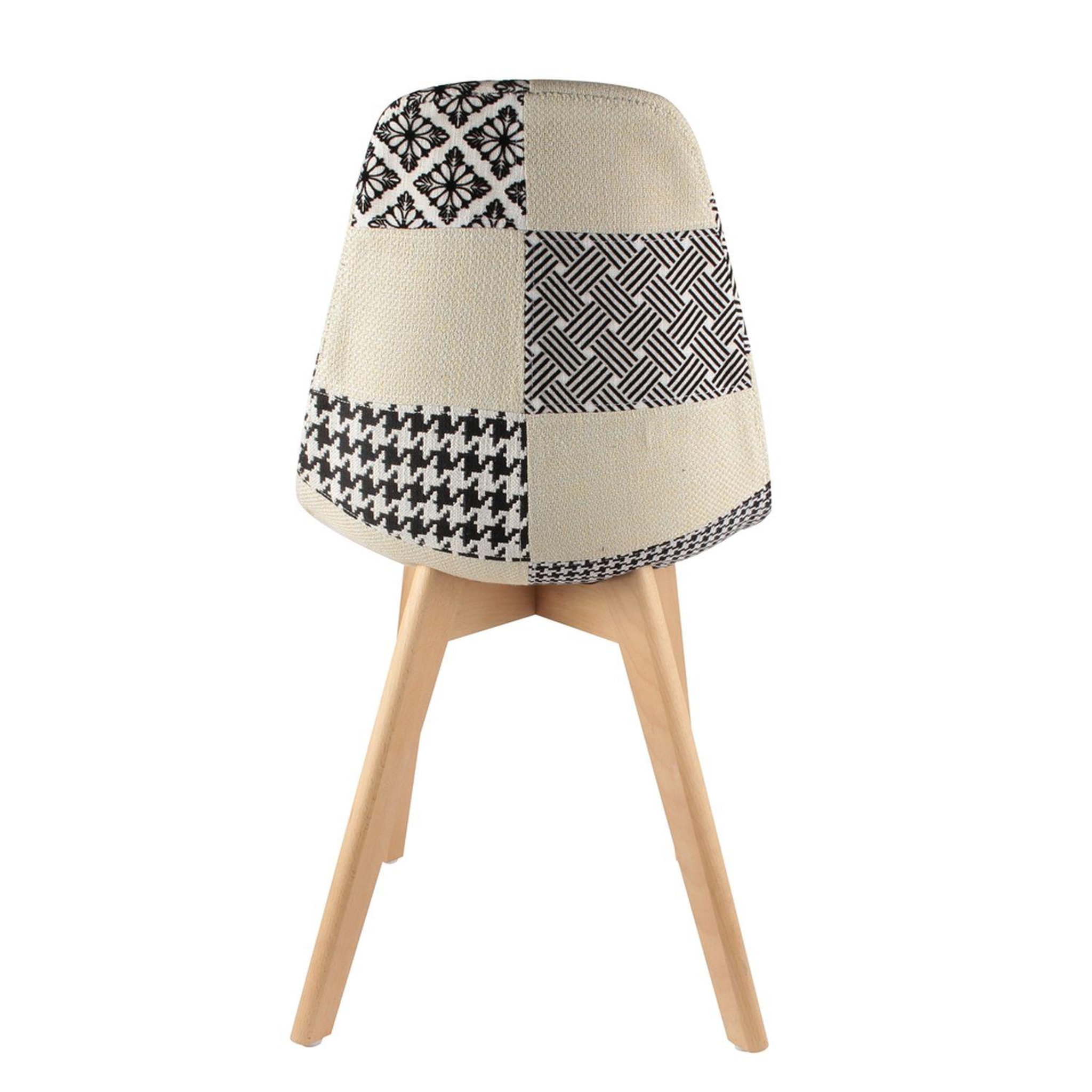 Voir la diapositive 4 : The Home Deco Factory Chaise scandinave Patchwork - H. 85 cm - Noir et blanc
