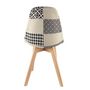 Voir la diapositive 4 : The Home Deco Factory Chaise scandinave Patchwork - H. 85 cm - Noir et blanc